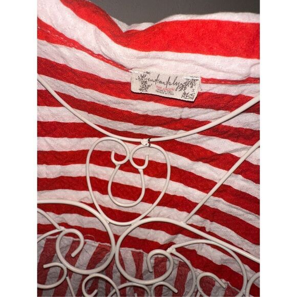 Good Condition Free People button up stripped red and white cropped top blouse s - Picture 8 of 9